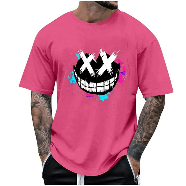 Men's Crew Neck T Shirts Quick Dry Polyester Short Sleeve Casual Summer Tops 3D Cut for Sports And Exercise