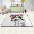 thumbnail image 3 of GZHJMY Cute Giraffe Rainbow Summer Hello Welcome Doormats Area Rug Runner Floor Mat Pad Cover for Entryway Indoor Living Room Bedroom Kitchen Office 31x20 inch or 2.6x1.6 Feet Carpet Runner, 3 of 6