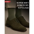 thumbnail image 5 of HUGH UGOLI Mens Cotton Dress Socks | Plain Colors, Regular Fit, Crew, Casual Socks | 3 Pack, Army Green, Shoe Size: 6-8, 5 of 7