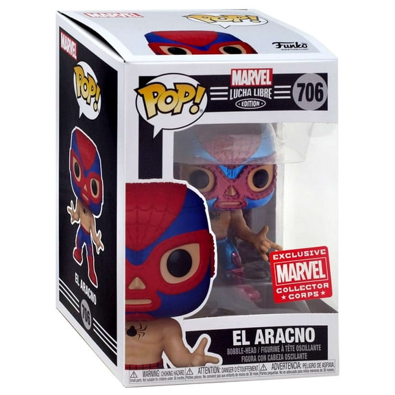 Funko Pop! Marvel Lucha Libre Metallic El Aracno Collector Corps Exclusive Figure #706!