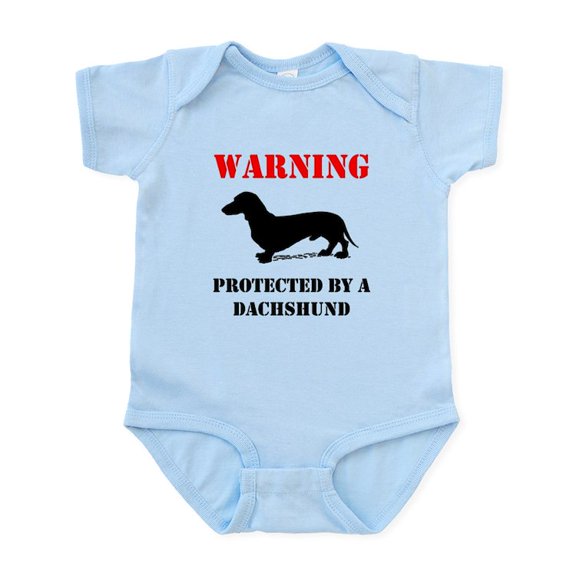 CafePress - Protected By A Dachshund Body Suit - Baby Light Bodysuit, Size Newborn - 24 Months