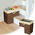thumbnail image 2 of SUYOLL Foldable Staircase Storage Basket With Handles For Bedroom Bathroom Home Organization And Laundry Storage Brown, 2 of 4