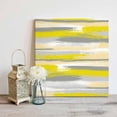 thumbnail image 4 of Yellow Grey Lines Framed Canvas Wall Art, Abstract Mottled Paints Graffiti Texture Wall Art Painting for Living Room Bedroom Home Decor, 8”x8”, Office Artwork Print, 4 of 9
