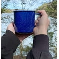 Darware Enamel Camping Coffee Mugs (Set of 4, 16oz, Blue); Metal Cups