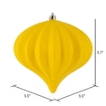 thumbnail image 3 of Vickerman 5.7" x 5.5" Yellow Matte Onion Christmas Ornament, UV treated, Set of 3, 3 of 7