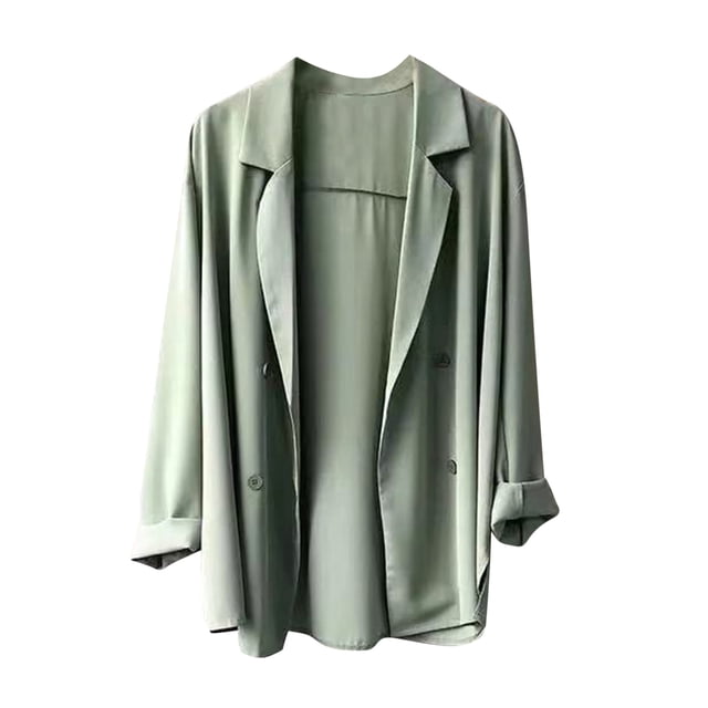 EGNMCR Blazer Femme Style Élégant Manches Longues Col Rabattu Manteau Femme