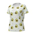 thumbnail image 3 of Wukai Avocado of a Hear Casual V-Neck Graphic Tees for Women: Lightweight and Breathable Summer Tops with Stylish Design-Small, 3 of 8