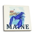 thumbnail image 1 of Maine, Blue Lobster and Portland Lighthouse (Absorbent Ceramic Coasters Set of 4 Matching Images, Cork Back, Kitchen Table Decor), 1 of 3