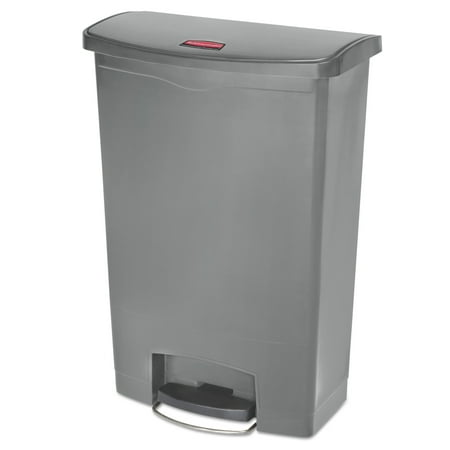 Rubbermaid Commercial Slim Jim Resin Step-On Container, Front Step Style, 24 gal, Gray
