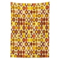 thumbnail image 3 of Ambesonne Mid Century Tablecloth Rectangular Table Cover, Design Retro Square, 60"x90", Brown Yellow Coral, 3 of 4