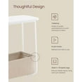 thumbnail image 4 of LILEA Collection - Side End Table with Fabric Basket, Modern Nightstand, Rectangular Bedside Table, for Living Room, Bedroom, Matte White and Camel Brown ULET230W10, 4 of 5