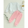 thumbnail image 4 of Toddler Baby Girls Clothes Sets 6M 12M 18M 24M 3Y Daddys Girl Letter Print Long Sleeve Pullover Sweatshirts Jogger Pants Infant Autumn Outfits, 4 of 9