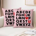 thumbnail image 2 of Valentines Pillow Covers 18 x 18 Inch ABC I Love You Valentines Day Heart Teacher Kids Throw Pillow Valentine Wedding Decorative Pillow Cases Couch Bedroom Outdoor Indoor Sofa Decor Pink, 2 of 6