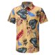 thumbnail image 3 of Camisas Para Hombre Manga Larga Camisas Blusa corta Primavera Verano para hombres de playa Impreso Manga casual Top Camisas para hombres (Yellow, XXL), 3 of 5