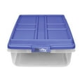 thumbnail image 4 of Hefty HI-RISE 40 Quart Medium Latching Storage Bin, Clear Plastic Storage Container with HI-RISE Latch Lid, Blue, 4 of 10