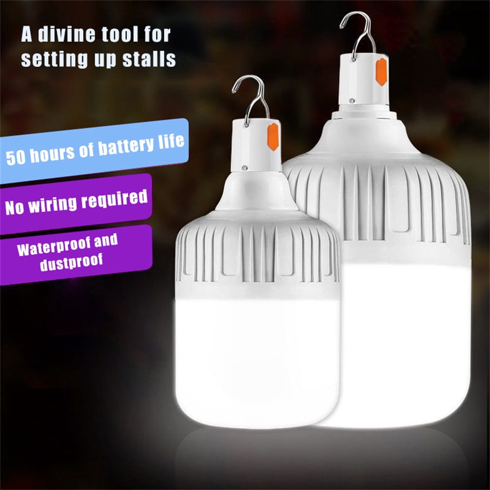 Rechargeable Light Bulbs, Battery Operated Light Bulb LED Emergency Lightbulbs Warm Dimmable Emergency Lamp for Wall Wireless Sconce, Power Outage, Home, Porch