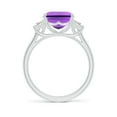 thumbnail image 2 of ANGARA Natural 4 Ct. Amethyst with Diamond Classic Ring in 14K White Gold for Women (Ring Size: 12), 2 of 9