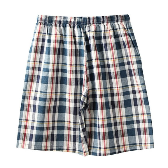 Maean Men Big and Tall Shorts Plaid Pajamas Loungewear Shorts Elastic Waist Bottoms Sleepwear Shorts
