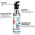 thumbnail image 3 of Yayeee 20oz Insulated Water Bottle Double Wall Stainless Steel with Flip Straw Lid, Colorful Sailboats, 3 of 7