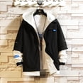 thumbnail image 2 of Men's Contrast Hooded Jacket Windproof Zip Up Hooded Coat, 2 of 6