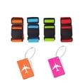 thumbnail image 1 of Sangles de Bagage, Lot de 4, Sangles de Valise Robustes Verrouillables, Sangles de Bagage Ajustables pour Valises avec Serrure, Sangle de Sac Personnalisée, Identificateur de Valise, Ceinture de Voyage (Simple), 1 of 8