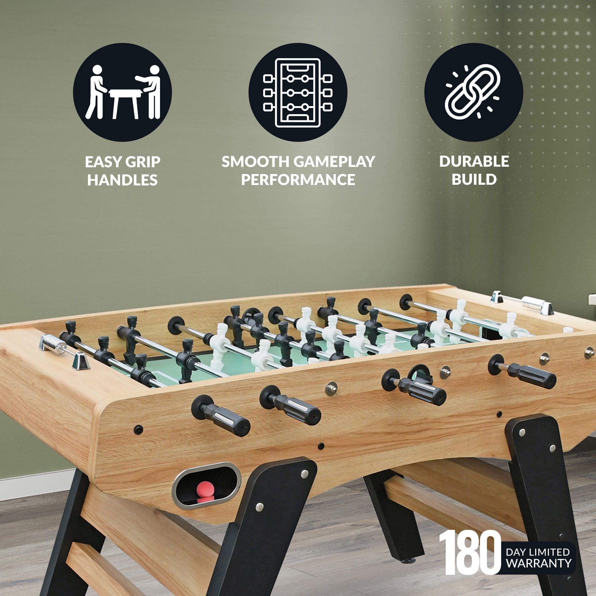 Hathaway 59" Center Stage Pro Series Stand Alone Foosball Table, Light Oak