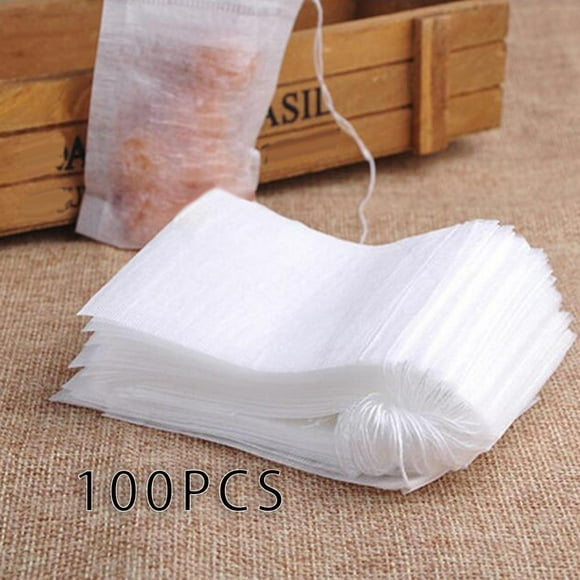 100Pcs Disposable Tea Filter Bags Empty Tea Strainers for Scented Tea Pepper