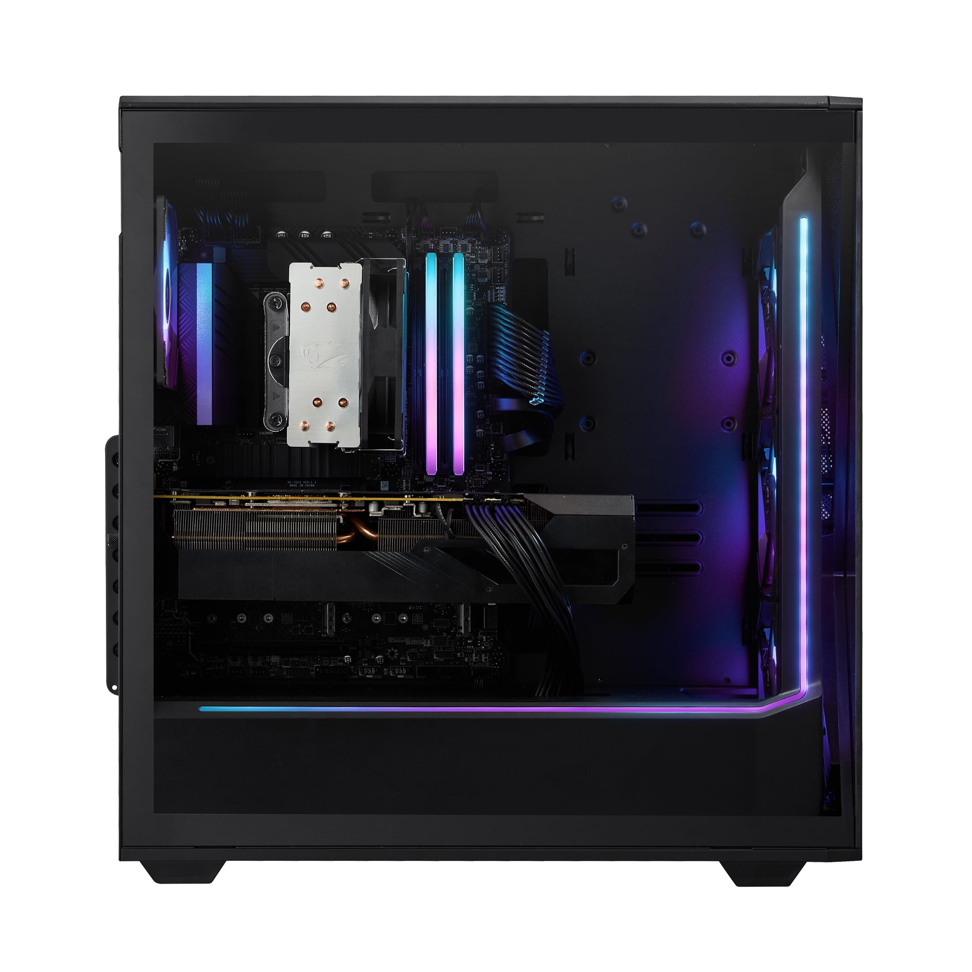 iBUYPOWER Slate Gaming PC Desktop Computer AMD Ryzen 7 9700X CPU, AMD RX 9060XT 8GB GPU, 32GB DDR5 RGB 5200MHz RAM, 1TB NVMe SSD, Windows 11 Home, Gamer Keyboard and Mouse - SBA7R96XT01