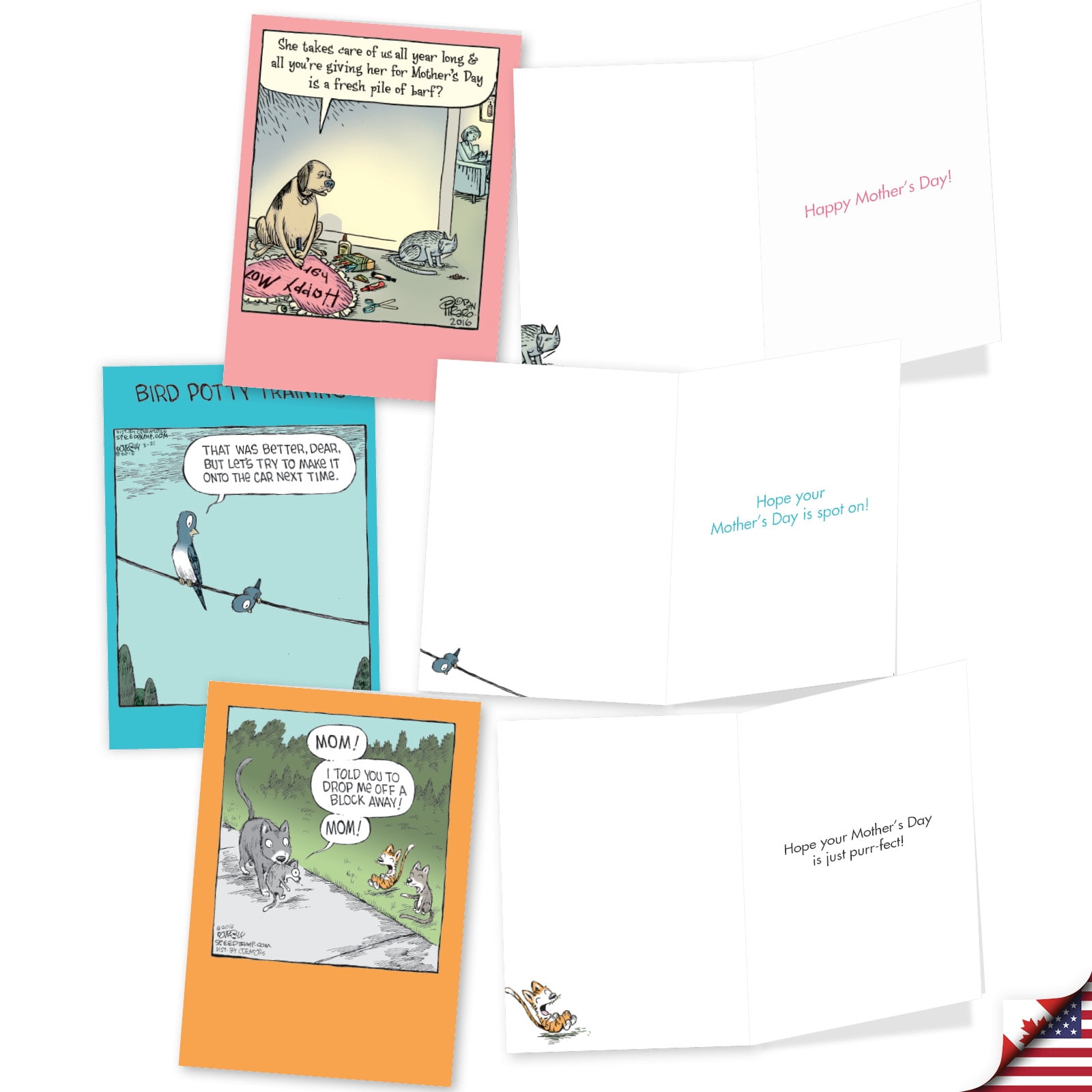 NobleWorks 20 Assorted Box Set Funny Mother's Day Greeting Cards w/5 x 7 Inch Envelopes (10 Designs, 2 Each) Mom Wild Moms AC10890MDG-B2x10