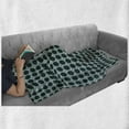 thumbnail image 6 of Modern Soft Flannel Fleece Throw Blanket, Moroccan Eastern Orient Pattern with Blank Backdrop Artwork, Cozy Plush for Indoor and Outdoor Use, 60" x 80", Forest Green Turquoise, by Ambesonne, 6 of 6