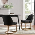 thumbnail image 5 of Leick Home Set of 2  Barrel Back Dining Chairs with Metal Base, 5 of 17