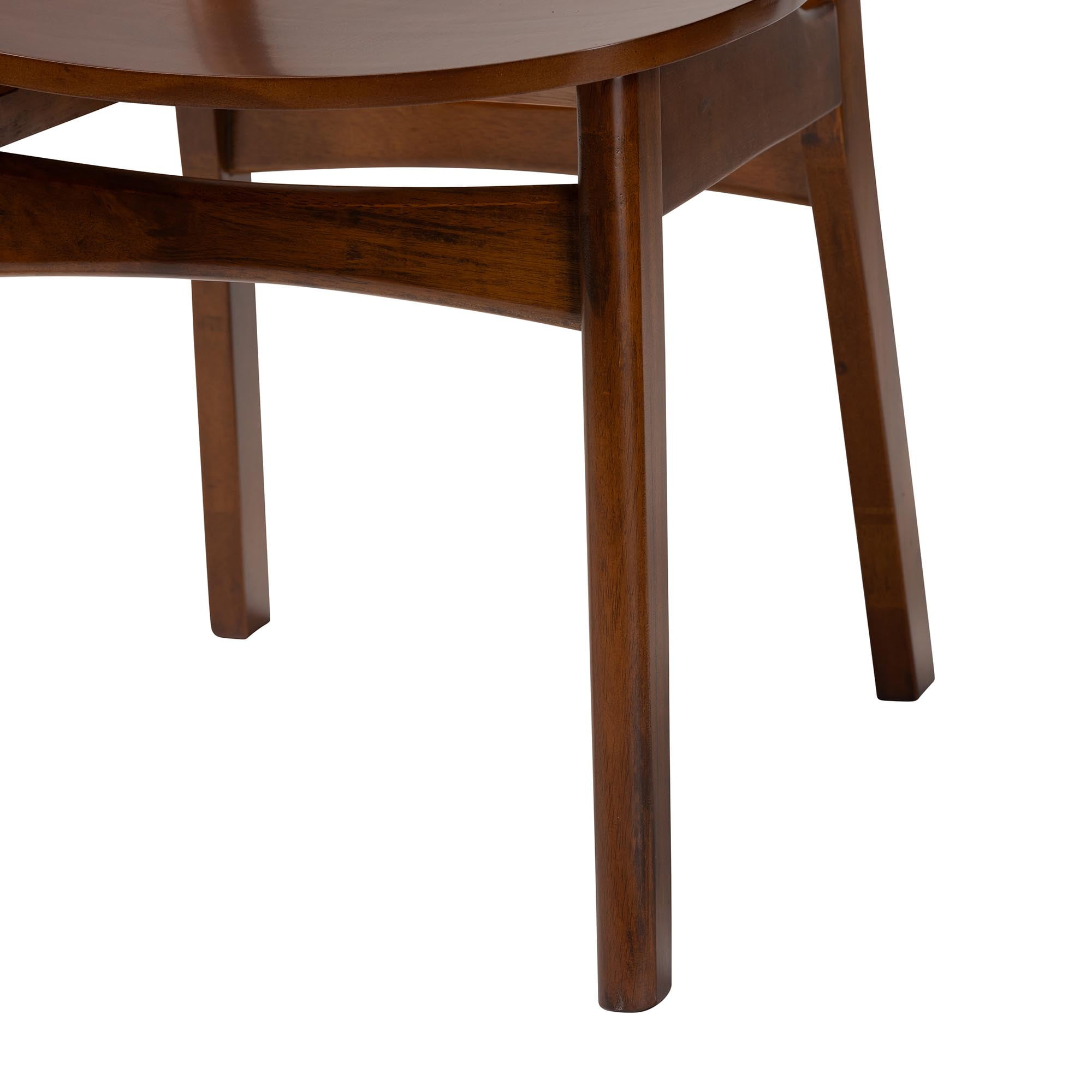 Baxton Studio Giuliana Mid-Century Modern Walnut Brown Finished Wood and Woven Rattan 7-Piece Dining Set