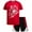 Red/Black Shoe, variant on Pro Athlete Boys Shorts Set - 2 Piece Athletic Performance T-Shirt and Gym Shorts Activewear Set