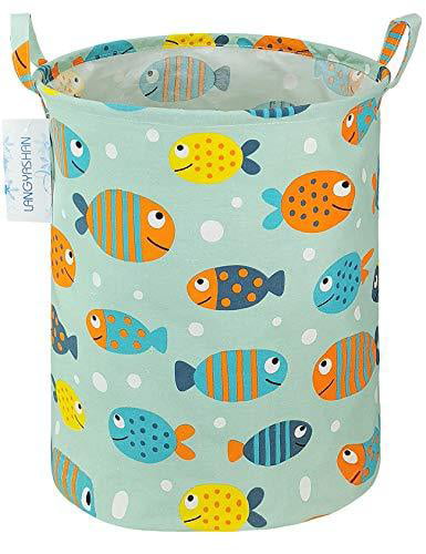 Clothes,Baby Nursery LANGYASHAN Storage Bin，Canvas Fabric Collapsible Organizer Basket for Laundry Hamper,Toy Bins,Gift Baskets Alphabet Bedroom 