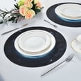 thumbnail image 2 of WOBOGO Blue Iris Pattern Round Placemats Set of 6 Heat Resistant Washable Kitchen Table Decorations 15.4in, 2 of 7