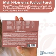 NUTRI-PATCH Multi-Nutrients Topical Vitamin Patches with Vitamin B-12, Vitamin D3, Vitamin C, Magnesium & Zinc, Physician Formulated, 30 Count