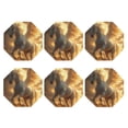 thumbnail image 2 of Pofeuu Golden Winged White Horse Print Leather Coasters Set of 6, Round Cups Mugs Mat Pad for Home Kitchen Heat Resistant Drink Coasters,Octagon, 2 of 7