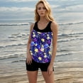 thumbnail image 3 of Modest Swimsuits for Women Conservative High-waisted Fashionable Printed Two-piece Swimsuit Purple,XL, 3 of 6