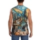 thumbnail image 4 of Fotbe Whimsical Cats Night Cafe Men's Camiseta sin Mangas Estampada para Hombres, Playera Casual para Gimnasio, Entrenamiento, Playa-Medium, 4 of 7