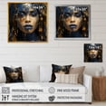 thumbnail image 4 of Designart "Tribal Inspired Fashion Woman in Gold and Blue III" Fashion Framed Wall Art Decor - Glam Gold Fashion Woman Hallway Framed Wall Art Decor, 4 of 6