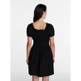 thumbnail image 3 of Time and Tru Women's Peasant Mini Dress with Puff Sleeves, Sizes XS-XXXL, 3 of 5