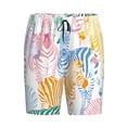 thumbnail image 4 of Naloa Zebra Colourful Men's Short Pajama Pants, Lounge Comfort Shorts with Elasticized Waistband and Side Pockets - 3X-Large, 4 of 9