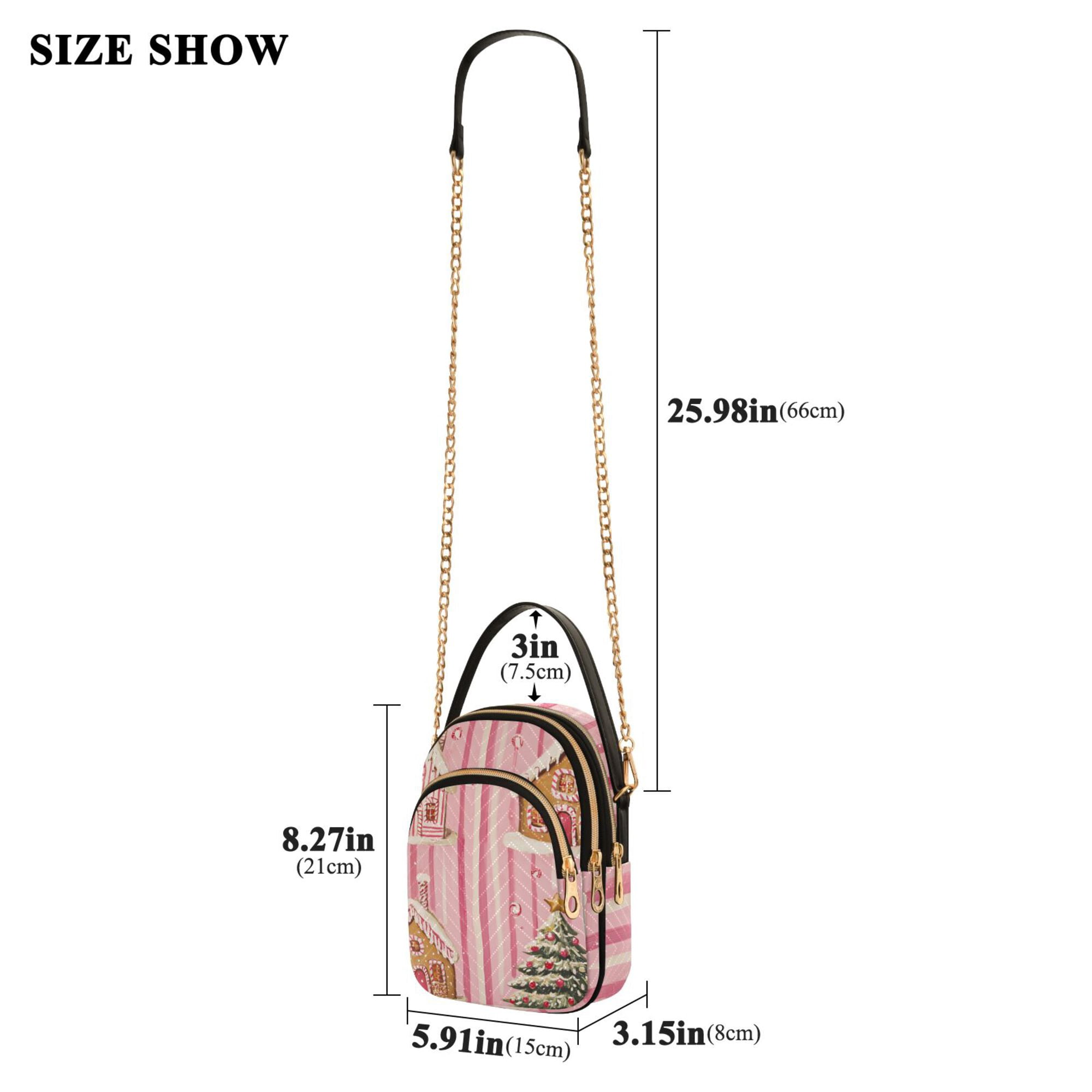 FORMRS Crossbody Bag for Women Quilted Travel Shoulder Cell Phone Purse with Chain Strap Handbag, Gingerbread Houses