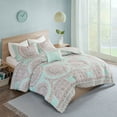thumbnail image 7 of Comfort Spaces 3-Piece Twin/Twin XL Dorm Comforter Sets Medallion Print Microfiber Bedding Set Aqua, 7 of 7