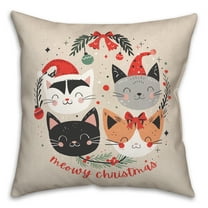 Creative Products Meowy Christmas 18 x 18 Spun Poly Pillow