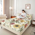 thumbnail image 4 of Feelyou Rustic Groovy Flower Full Size Sheets, Chinese Style Bed Sheets, 4-Piece, 4 of 7