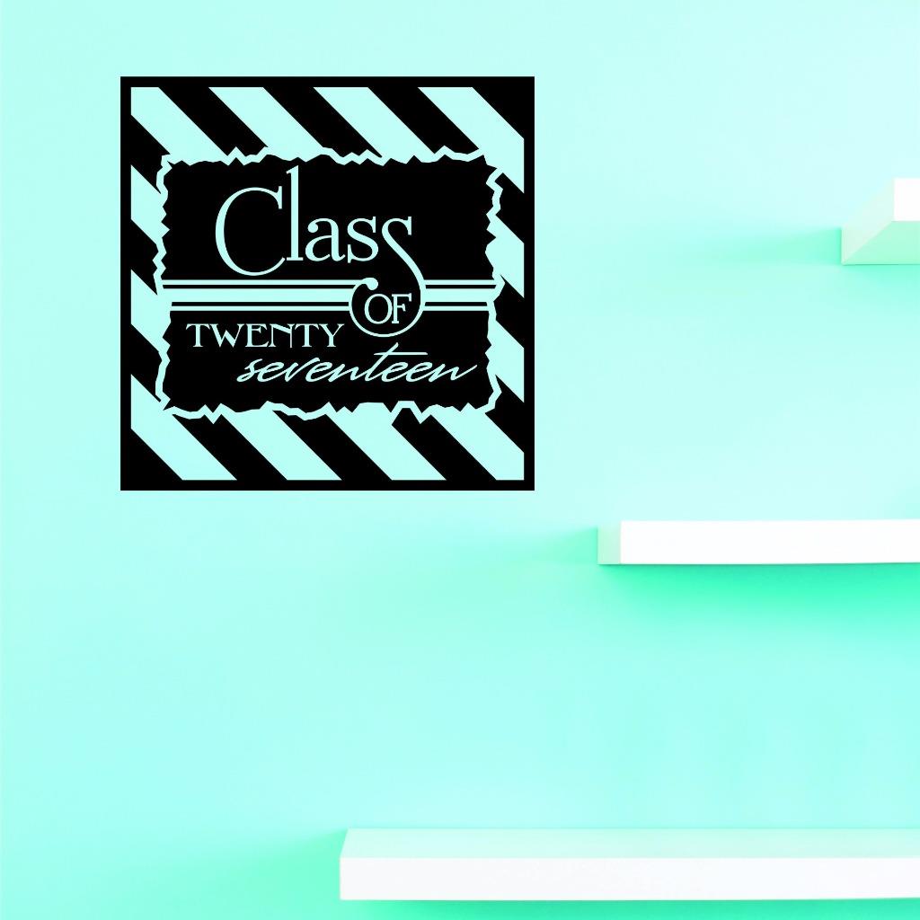 Custom Decals Class Of Twenty Seventeen Wall Art Size: 14 X 28 Inches Color: Black - image 1 of 1