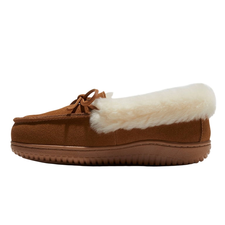 Dluxe By Dearfoams Shearling Moc with Fur Casing Slippers  display picture 1