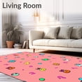 thumbnail image 2 of ODIKA 8'x10' Machine Washable Non-Slip Area Rug, Sequential Number Path with Whimsical Animal Friends Design High Traffic Rug, Pink, 725433, 2 of 7