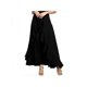 thumbnail image 1 of Falda cruzada informal lisa con lazo en la cintura para mujer, pantalones de gasa con volantes, pernera ancha, vestido holgado, 1 of 5